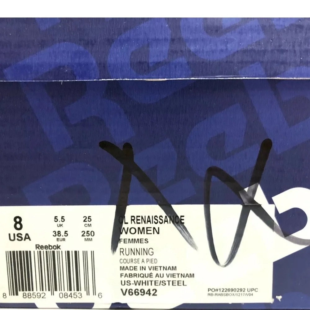 Reebok Women’s Renaissance White Lace-Up Sneakers, Size 8M